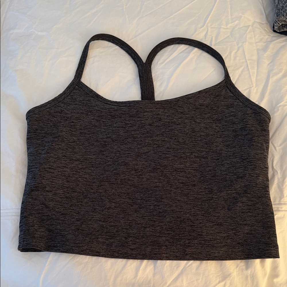 Beyond Yoga Spacedye Slim Racerback Cropped Tank charcoal , Medium
